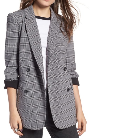 Treasure & Bond Jackets & Blazers - Treasure & Bond Plaid Oversized Blazer